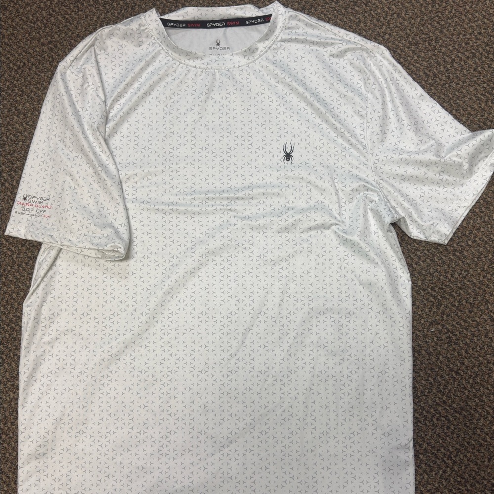Spyder-Rashguard Surf-Sand-Sun‎  White Short Sleeve Tee with 30+SPF